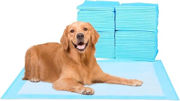 Super Absorbent Waterproof Dog and Puppy Pet Training Pad, Housebreaking Pet Pad,Blue (17.6"x23.6" (50PCS))